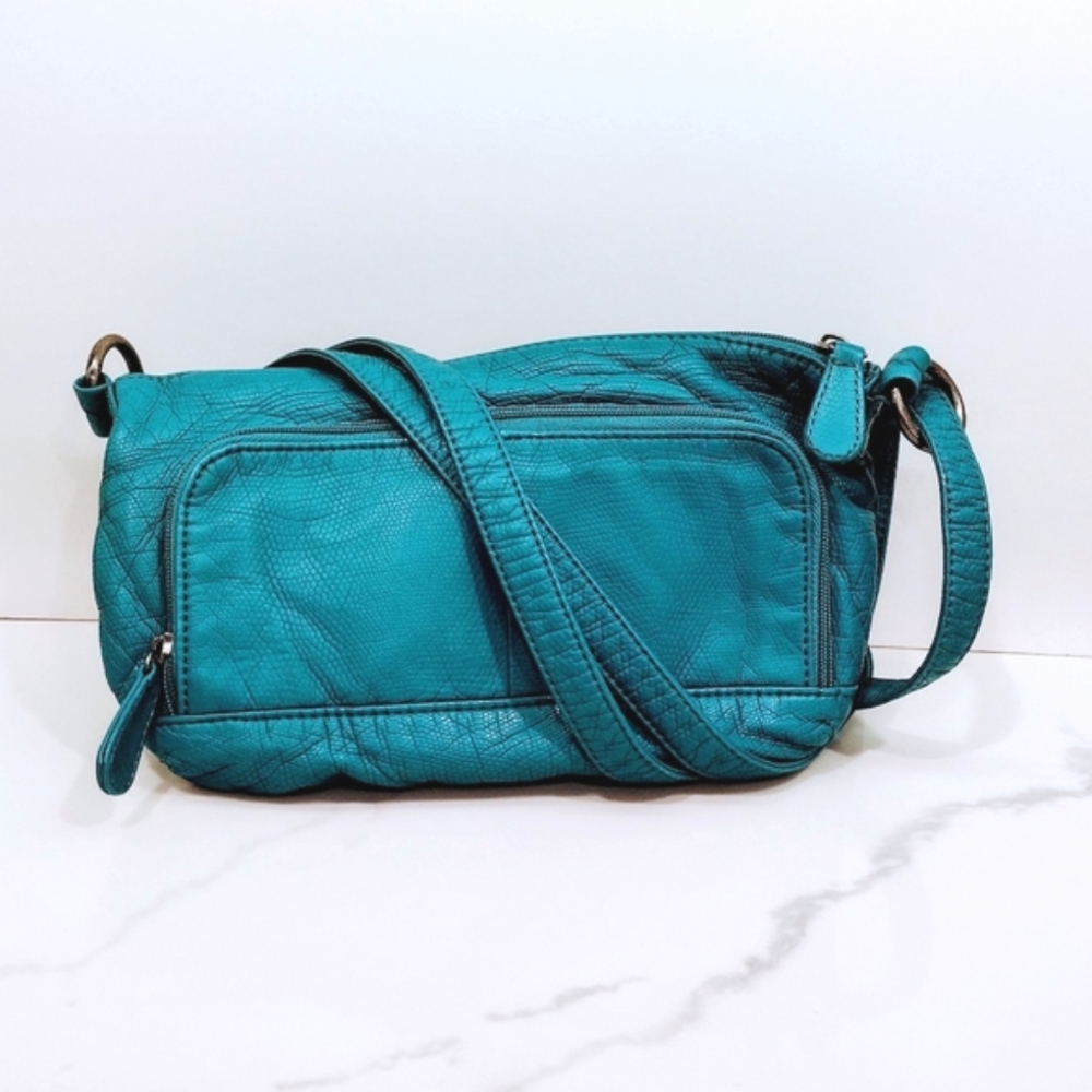 Bueno Soft Faux Leather Teal Crossbody Purse/Bag